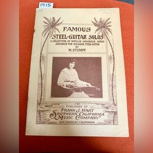Super Rare 1915 Hawaiian Famous Steel Guitar Book